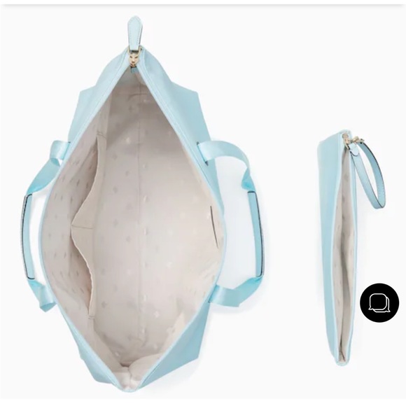 NWT KATE SPADE Mel Nylon Packable Tote AQUA POOL COLOR - Picture 4 of 5
